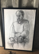 Load image into Gallery viewer, Stylish original vintage 1960’s pencil drawing old man wearing jumper