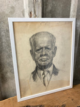 Load image into Gallery viewer, Vintage Original Pencil Drawing Picture 1960’s Old Man in Suit
