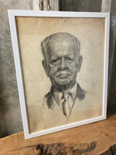 Load image into Gallery viewer, Vintage Original Pencil Drawing Picture 1960’s Old Man in Suit