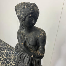 Load image into Gallery viewer, This statue is Neoclassical in design with Venus depicted holding draped fabric to conceal her nudity and stands on a square base with classy ebonised finish with lovely detail and style
