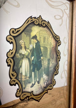 Load image into Gallery viewer, Rare Vintage Victorian Couple, Illustration picture Mirror, Dog, Dalmatian, Flowers, home decor
