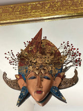 Load image into Gallery viewer, Beautiful vintage, Asia mirror, religious panel, spiritual goddess, glass art, art plaque, sculpture, holy figure, collectible, unique gift
