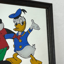 Load image into Gallery viewer, Humorous vintage Disney mirror, Mickey Mouse and Doland Duck, kitsch, retro, children art
