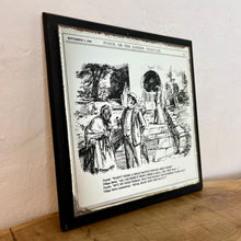 Load image into Gallery viewer, Edwardian piece featuring a male tourist and old lady in the background is a village effect, with a funny satirical quote toward the bottom, a lovely collectible piece.
