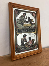 Load image into Gallery viewer, An Appealing Vintage mid-century Pears Soap Advertising mirror featuring an antique Victorian baby bath scene with intricate detail and stand-out fonts.
