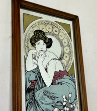 Load image into Gallery viewer, Alphonse Mucha - Topaz, artist mirror, art nouveau, lithograph picture, vintage style, beautiful sign, interior design, home accents
