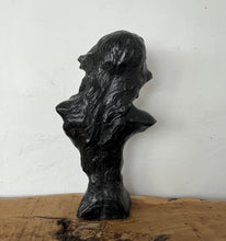 Load image into Gallery viewer, The bust come with beautiful patina and full of style and grace withamazing form with intricate details and wonderful black finish with particular focus of the features and the flowing hair, a fantastic original antique design.
