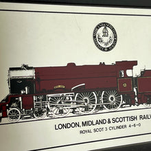 Load image into Gallery viewer, Vintage London, Midland and Scottish Railway, train advertising mirror, Royal Scot, collectable, picture, transport, steam locomotives
