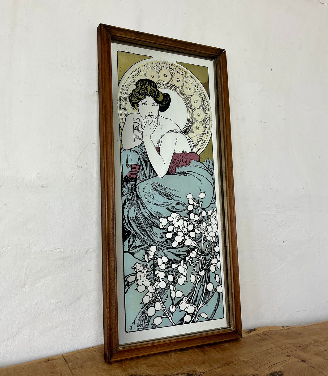 Alphonse Mucha - Topaz, artist mirror, art nouveau, lithograph picture, vintage style, beautiful sign, interior design, home accents