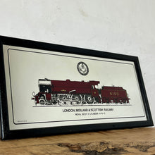 Load image into Gallery viewer, Vintage London, Midland and Scottish Railway, train advertising mirror, Royal Scot, collectable, picture, transport, steam locomotives
