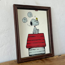 Load image into Gallery viewer, Vintage mid-century Snoopy advertising mirror, Schulz art, cartoon artist, comic strip, film and TV, American cartoonist, pet beagle
