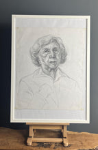 Load image into Gallery viewer, Vintage original pencil drawing picture, older lady
