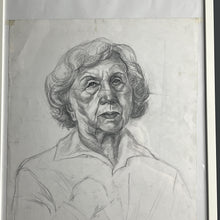 Load image into Gallery viewer, Vintage original pencil drawing picture, older lady
