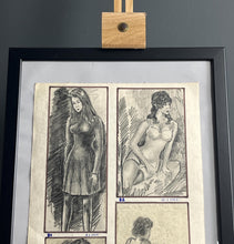 Load image into Gallery viewer, Fashionable nude vintage 1960’s pencil drawing art work
