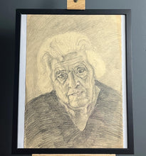 Load image into Gallery viewer, Stylish original vintage 1960’s pencil drawing old lady picture
