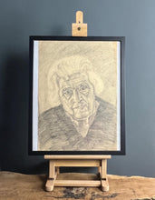 Load image into Gallery viewer, Stylish original vintage 1960’s pencil drawing old lady picture
