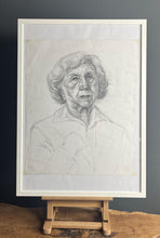 Load image into Gallery viewer, Vintage original pencil drawing picture, older lady
