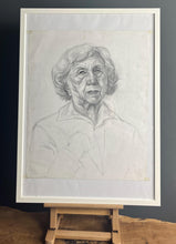 Load image into Gallery viewer, Vintage original pencil drawing picture, older lady
