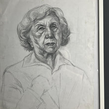 Load image into Gallery viewer, Vintage original pencil drawing picture, older lady
