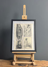 Load image into Gallery viewer, Fashionable nude vintage 1960’s pencil drawing art work
