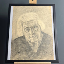 Load image into Gallery viewer, Stylish original vintage 1960’s pencil drawing old lady picture
