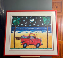 Load image into Gallery viewer, Surf Dog Ranch Print with red Frame
Artist: Bob Bonn, 2007; signed in pencil, lower right
Lithograph on paper; limited edition – 166 of 400
