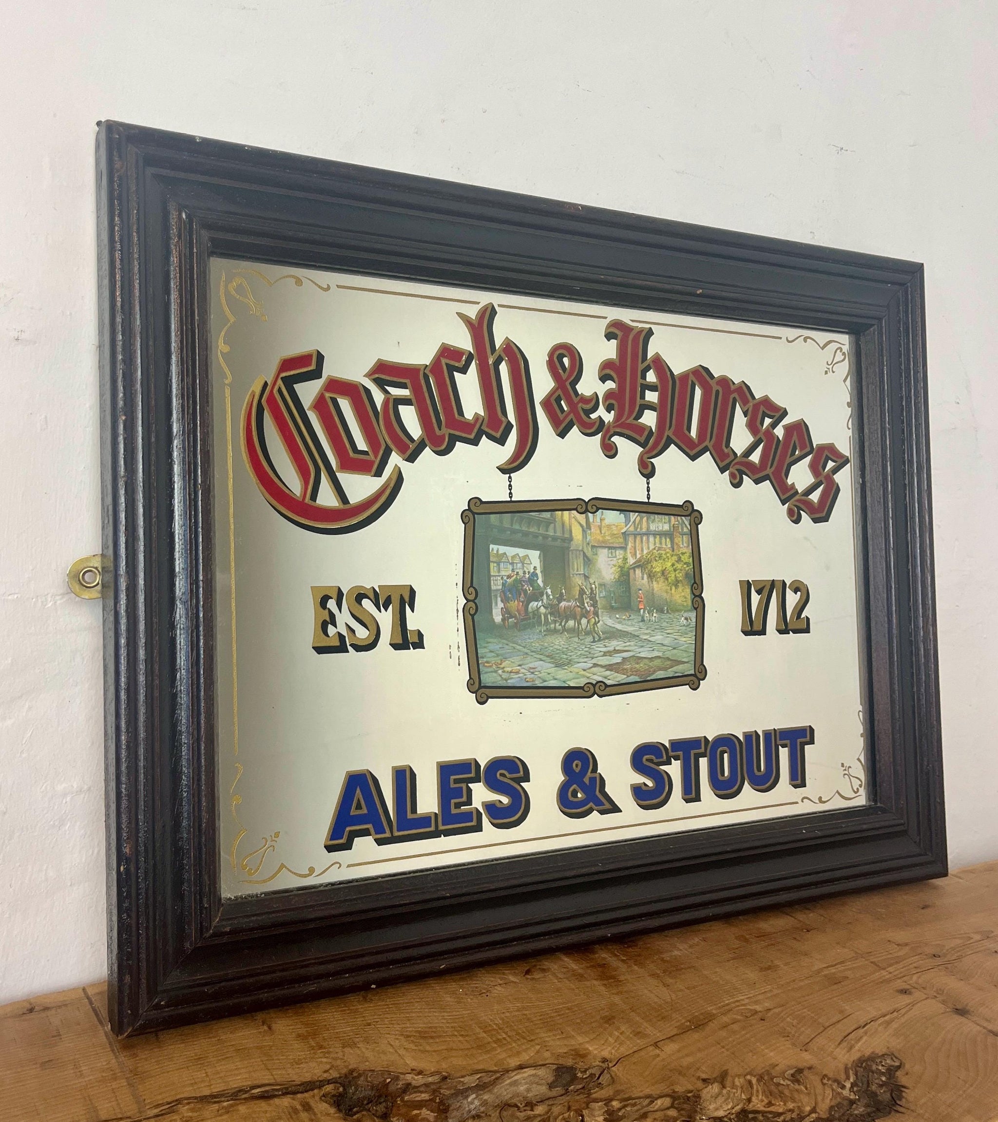 Vintage Coach And Horses Ales And Stout Pub Mirror – TheFoldAntiques