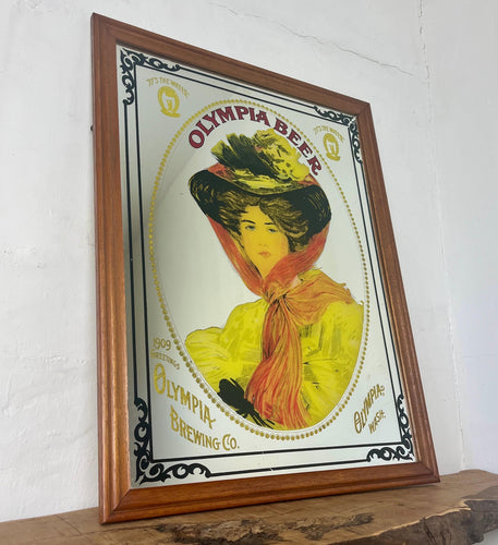 Olympia Beer Advertising Mirror, Vintage Beer Sign, Brewery And Pub Wall Art, Interior Design, Retro Gift, Picture, Collectibles Piece