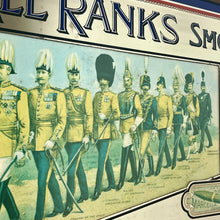 Load image into Gallery viewer, The piece showcases the soldiers marching in an order if rank listed underneath,  antique feel with stunning colours and intricate details. The fonts used in the design are eye-catching, and the overall aesthetic is vibrant and stylish
