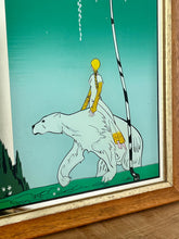 Load image into Gallery viewer, Kay Nielsen&#39;s &quot;The Bear and the Maiden&quot; is a popular illustration from his 1914 book East of the Sun and West of the Moon. It depicts a maiden riding on the back of a white polar bear. The image is a classic representation of a fantastical scene, with the maiden side-saddle on the large bear, set in a snowy, magical landscape.
