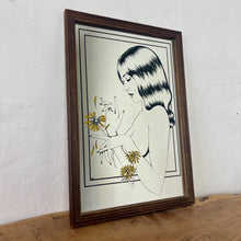 Load image into Gallery viewer, Lovely, stylish piece, a wonderful Art Nouveau half-nude lady picking a vibrant yellow flower with stunning style and detail.
