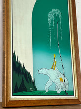 Load image into Gallery viewer, Kay Nielsen&#39;s &quot;The Bear and the Maiden&quot; is a popular illustration from his 1914 book East of the Sun and West of the Moon. It depicts a maiden riding on the back of a white polar bear. The image is a classic representation of a fantastical scene, with the maiden side-saddle on the large bear, set in a snowy, magical landscape.
