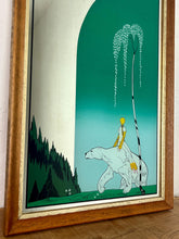 Load image into Gallery viewer, Kay Nielsen&#39;s &quot;The Bear and the Maiden&quot; is a popular illustration from his 1914 book East of the Sun and West of the Moon. It depicts a maiden riding on the back of a white polar bear. The image is a classic representation of a fantastical scene, with the maiden side-saddle on the large bear, set in a snowy, magical landscape.
