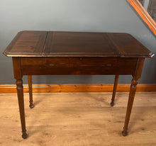 Load image into Gallery viewer, This piece&#39;s tidy and neat finish, with its groundbreaking design, incorporates a lifting centre section with a writing surface and letter racking. The side sections have hinged lids that open to further storage compartments. The table is supported on elegant turned legs. This is a great space-saving piece that will suit a traditional home. It is the perfect size for your laptop and a great addition to the space-saving design.

