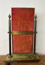 Load image into Gallery viewer, Vintage Mid-century Art Deco Peerage Brass &amp; Onyx Dressing Table Vanity Mirror.
