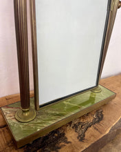 Load image into Gallery viewer, Vintage Mid-century Art Deco Peerage Brass &amp; Onyx Dressing Table Vanity Mirror.
