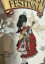 Load image into Gallery viewer, Vintage framed Scotland Mirror Advertising The Edinburgh Festival &amp; Military Tattoo From 1975.
