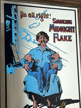 Load image into Gallery viewer, This mid-20th-century advertising piece features an illustration of a man smoking a pipe while holding two babies, conveying a sense of contentment associated with the tobacco.
