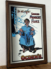 Load image into Gallery viewer, This mid-20th-century advertising piece features an illustration of a man smoking a pipe while holding two babies, conveying a sense of contentment associated with the tobacco.
