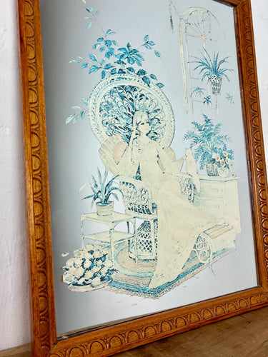 Vintage Bohemian Art Nouveau Lady Decorative Mirror