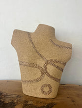 Load image into Gallery viewer, Vintage decorative mannequin wrapped in rope,  a unique jewelry display stand or a unique decorative piece. The material appears is natural fiber jute or hemp, providing a textured and rustic aesthetic.
