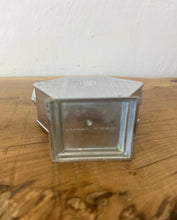 Load image into Gallery viewer, Stunning period piece, featuring a cute Art Deco combined salt and pepper shaker or cruet set, dating to the 1920s or 1930s due to its geometric design and use of chrome-plated metal.
