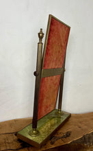 Load image into Gallery viewer, Vintage Mid-century Art Deco Peerage Brass &amp; Onyx Dressing Table Vanity Mirror.
