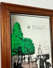 Load image into Gallery viewer, Vintage Ballot Automobile Advertising Mirror, an Art Deco piece featuring advertising for the French automotive brand Ballot.
