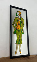Load image into Gallery viewer, The mirror reflects the iconic Art Deco style, characterised by geometric shapes, streamlined forms, and vibrant colours, popular in the 1920s and 1930s. The depicted figure is a quintessential symbol of the Roaring Twenties.
