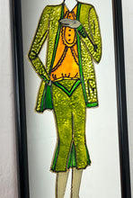 Load image into Gallery viewer, The mirror reflects the iconic Art Deco style, characterised by geometric shapes, streamlined forms, and vibrant colours, popular in the 1920s and 1930s. The depicted figure is a quintessential symbol of the Roaring Twenties.
