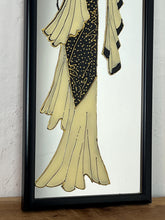 Load image into Gallery viewer, The depicted figure, with her flowing gown, hair ornament, and armbands, powerfully evokes the Art Deco era (roughly 1920s-1930s), known for its elegant and stylised representations of women.
