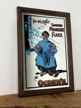 Load image into Gallery viewer, This mid-20th-century advertising piece features an illustration of a man smoking a pipe while holding two babies, conveying a sense of contentment associated with the tobacco.
