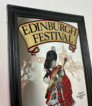 Load image into Gallery viewer, Vintage framed Scotland Mirror Advertising The Edinburgh Festival &amp; Military Tattoo From 1975.
