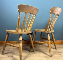 Load image into Gallery viewer, Vintage Pair Of Chairs In A Farmhouse Beech Dining Kitchen Design
